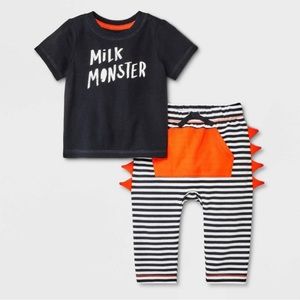 6/9 months Milk Monster outfit 🧡🖤